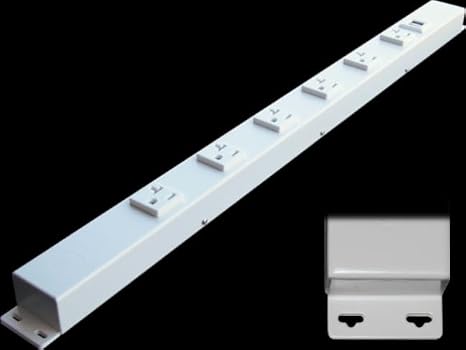 31gcoAzuSwL._AC_SX466_.jpg 24” Hardwired Power Strip (NO Power Cord), 6 (NEMA 5-20R) Vertical Outlets (NOT Tamper Resistant), with Ears (with mounting tabs on Both Ends), 20 Amp, USB, White - Image 1