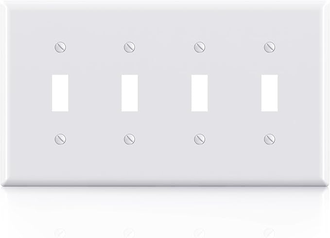 41xwtQ2QzrL._AC_SX679_.jpg ELEGRP 4-Gang Toggle Switch Wall Plates, Mid-Size 4.88 - Image 1