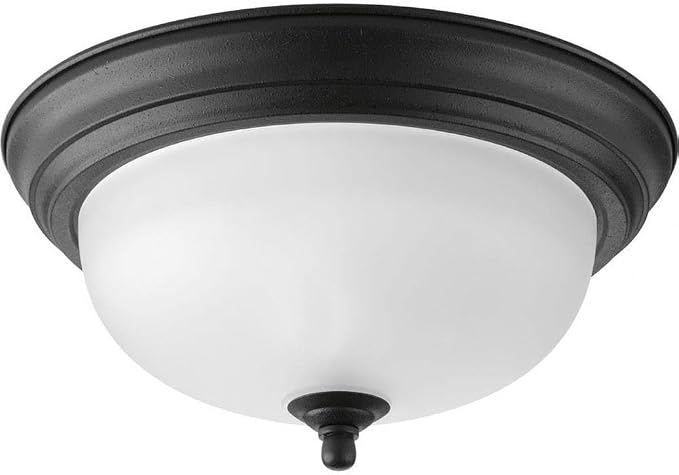 51uvcaE2bEL._AC_SX679_.jpg Progress Lighting 1-Light Ceiling Light, Flush Mount Ceiling Light Fixture for Interior Kitchen Lights, Hallway, Bedroom, Living Room, 11-3/8 - Image 1