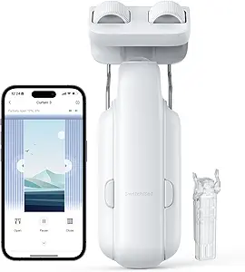 SwitchBot Automatic Curtain Opener - Bluetooth Remote Control Smart Curtain with App/Timer, Upgraded High-Performance Motor, Add Hub to Work with Alexa, Google Home, HomeKit