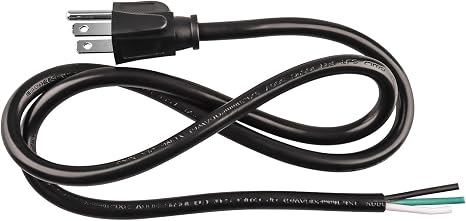 61BrvEWOSsL._AC_SX466_.jpg PS313163 for Bergen Industries Inc 3FT 3-Wire Appliance and Power Tool Cord, Short Replacement Power Supply Cord, Black - Image 1