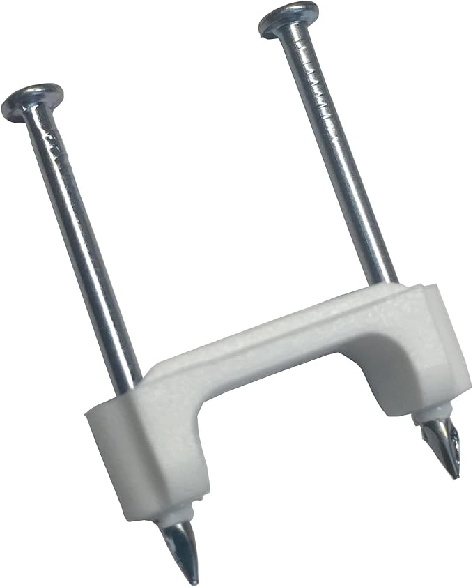 61I3uYZqhcL._AC_SX679_.jpg Gardner Bender PS-225J Plastic Staple, ½ Inch., Secures Romex, UF & (NM) Non-Metalic Cable, Polyethylene - UV Resistant, Splinter Free, Application: 14/2, 12/2, 10/2 (NM) Cable, 225 Pk., White - Image 1