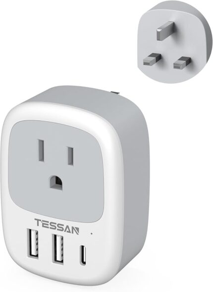 TESSAN US to UK Plug Adapter,