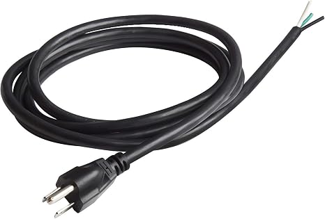61T6TDucbHL._AC_SX466_.jpg VSEER 6Ft 18 Gauge 3 Prong Heavy Duty Universal AC Appliance Replacement Power Supply Cord Cable with Open End, SJT 18AWG US Plug 10A/125V 1250W, Black - Image 1