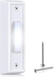 61Xz6alakIL._AC_SX679_.jpg 1 Piece Lighted Doorbell Button lit doorbell,White, White Light | Voltage Range 8V-24V, Wired Doorbell, Door Bell Push Button Replacement, Compatible with Most Wire Chimes, Transformer - Image 1