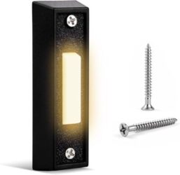 61YbinbWiYL._AC_SX679_.jpg Lighted Doorbell Button, Wired Door Bell Push Button Replacement Door Bell Push Buttons LED Door Chime Wall Mounted Doorbell Switch Garage Doorbell Button (Warm Light) - Image 1