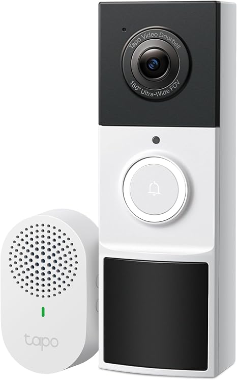61ZQ31WI8L._AC_SX466_.jpg Tapo 2K Wireless Smart Video Doorbell with Chime - 160° Ultra-Wide View,Person Detection, Ring Call, 2-Way Audio, Subscription-Free Local Storage/Optional Cloud, Motion Only Alert, D210 - Image 1