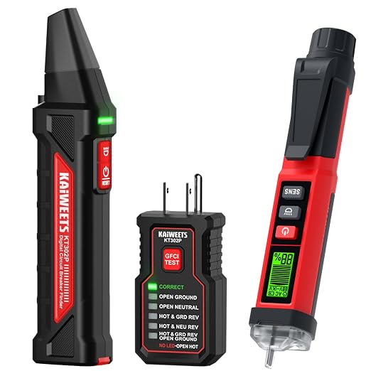 61n0bdbKQNL._SX522_.jpg KAIWEETS Circuit Breaker Finder Tool Kit KT302P and KAIWEETS Non-Contact Voltage Tester Pen KTL01 - Image 1