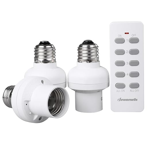 61qxuPIu99L._SX522_.jpg DEWENWILS Remote Control Light Bulb Socket, Wireless Light Socket Switch | 100FT Range, 1 Remote+3 Sockets, E26/E27 Base for Pull Chain Light Fixtures, PBT, ETL Listed - Image 1