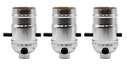 717LZGeeMoL._SX522_.jpg Creative Hobbies Push Thru On/Off Lamp Socket, Medium Base, Silver Shell Incandescent Lampholder - Pack of 3 Sockets - Image 1