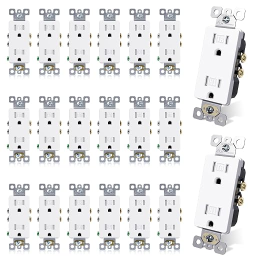 71SmUQ9933L._SX522_.jpg ELEGRP 15 Amp Tamper Resistant White Electrical Wall Outlet, 125V, UL Listed, 20 Pack - Image 1