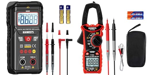 71XDkk9kLdL._SX522_.jpg KAIWEETS HT206D Digital Clamp Meter 6000 Counts & KM200s Auto Ranging Digital Multimeter 4000 Counts TRMS - Image 1