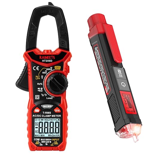 71plZrXWUL._SX522_.jpg KAIWEETS HT206D Digital Clamp Meter T-RMS 6000 Counts, HT100s Voltage Tester/Non-Contact Voltage Tester with Signal Percentage - Image 1