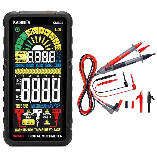 81aXuC0rGmL._SX522_.jpg KAIWEETS Smart Multimeter KM602 & Soft Silicone Electrician Test Leads Kit - Image 1