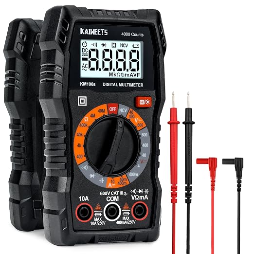 81cv5uj7f0L._SX522_.jpg KAIWEETS Digital Multimeter 4000 Counts, Voltage Tester with Accurate Ohm Volt Amp Readings, DC/AC Voltmeter Clearly Measures Resistance Continuity Diode Capacitance NCV for Household and Automotive - Image 1