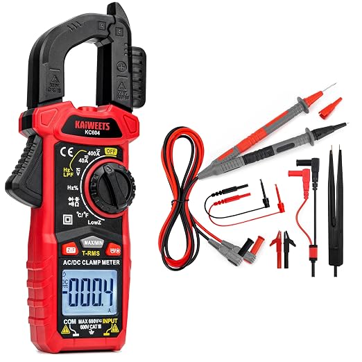 81zjVc0RdbL._SX522_.jpg KAIWEETS KC604 Digital Clamp Meter Multimeter and KET12 Soft Silicone Electrician Test Leads Kit - Image 1